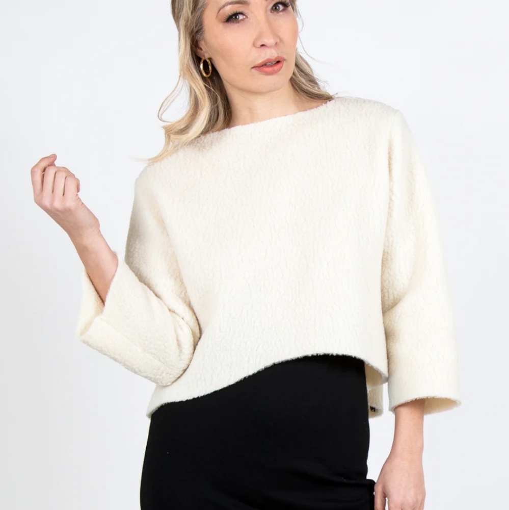 Parideaz high low shearling sweater s/m